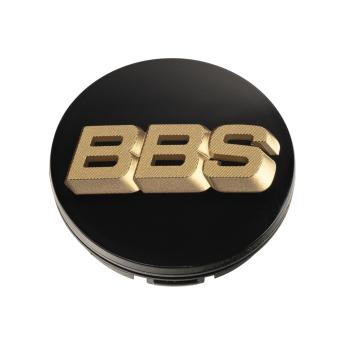 1 x BBS 3D Nabendeckel Ø56mm schwarz, Logo gold - 58071065